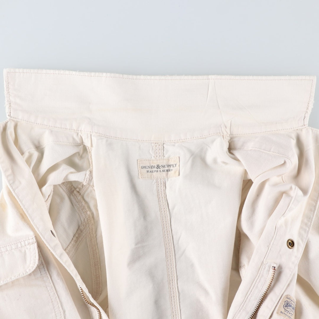 2000'S Ralph Lauren DENIM AND SUPPLY herringbone long-sleeved jumpsuit, men's size M cotton white type Vintage Second Hand