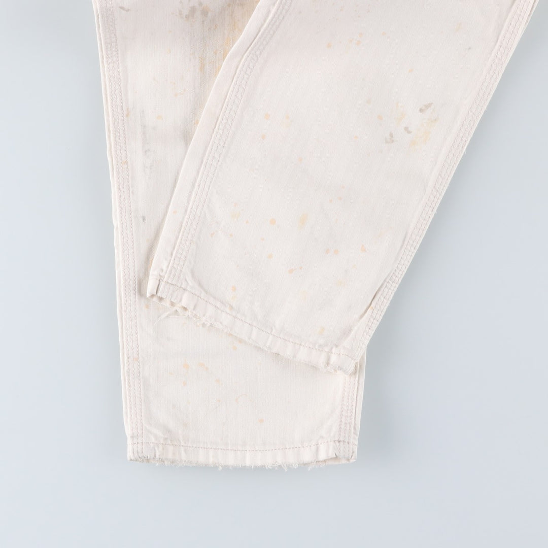 2000'S Ralph Lauren DENIM AND SUPPLY herringbone long-sleeved jumpsuit, men's size M cotton white type Vintage Second Hand