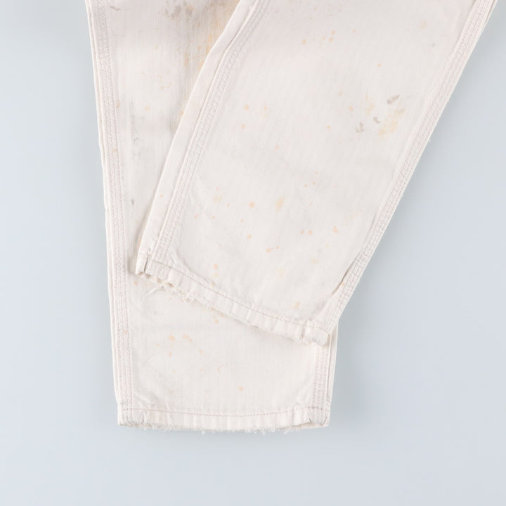 2000'S Ralph Lauren DENIM AND SUPPLY herringbone long-sleeved jumpsuit, men's size M cotton white type Vintage Second Hand