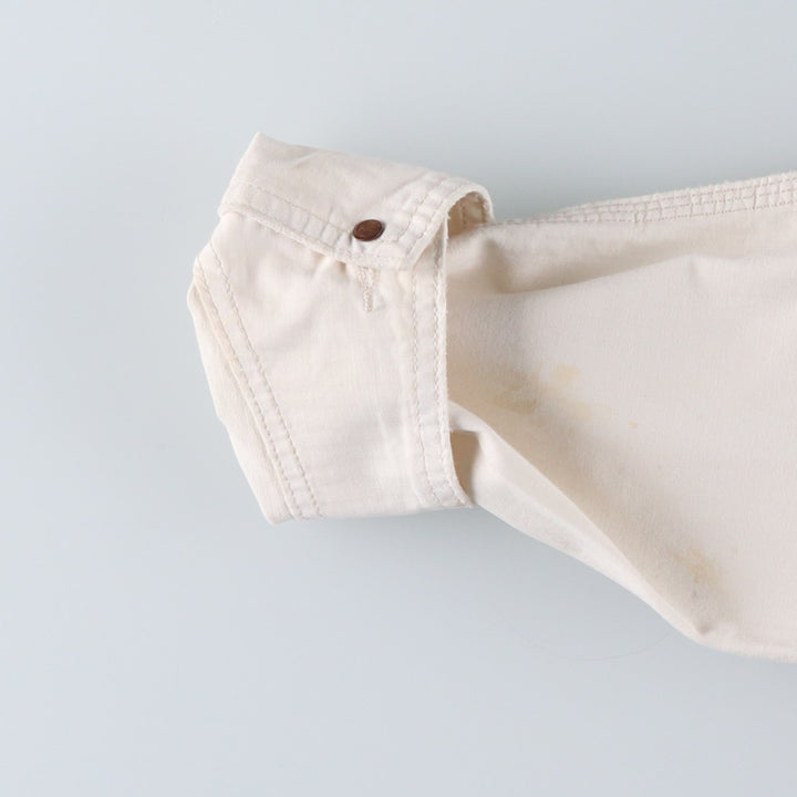 2000'S Ralph Lauren DENIM AND SUPPLY herringbone long-sleeved jumpsuit, men's size M cotton white type Vintage Second Hand