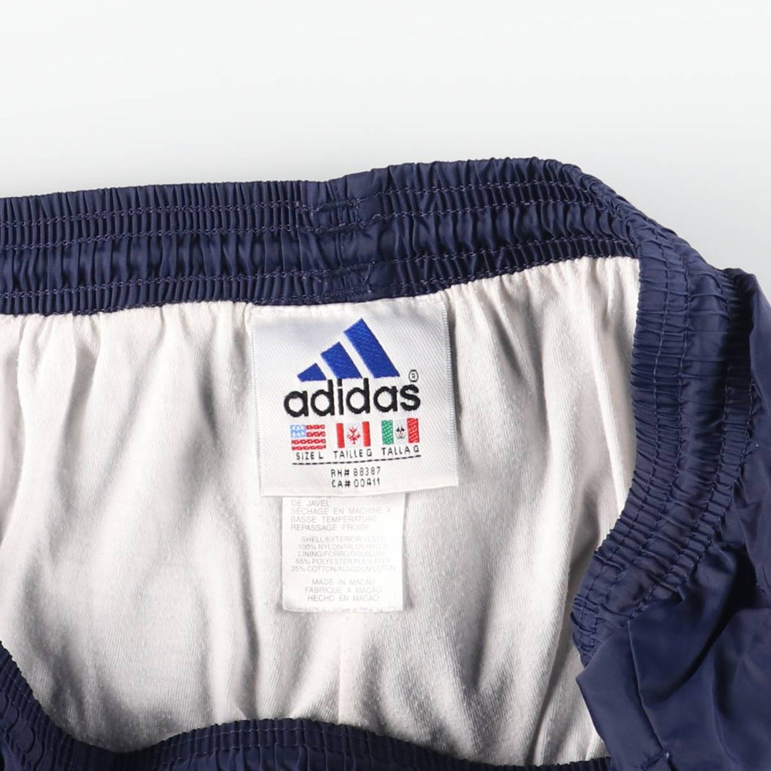 Vintage 90s-00'S Adidas nylon pants, crinkle pants, men's size L Nylon navy blue type Vintage Second Hand