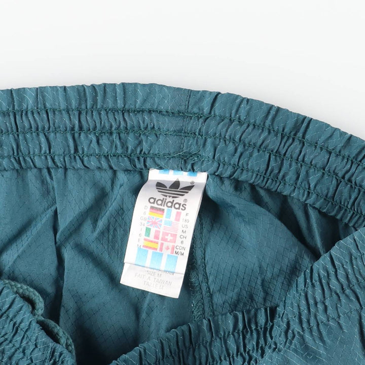 Vintage 80s-90'S Adidas ripstop nylon pants, crinkle pants, men's size M Nylon green type Vintage Second Hand