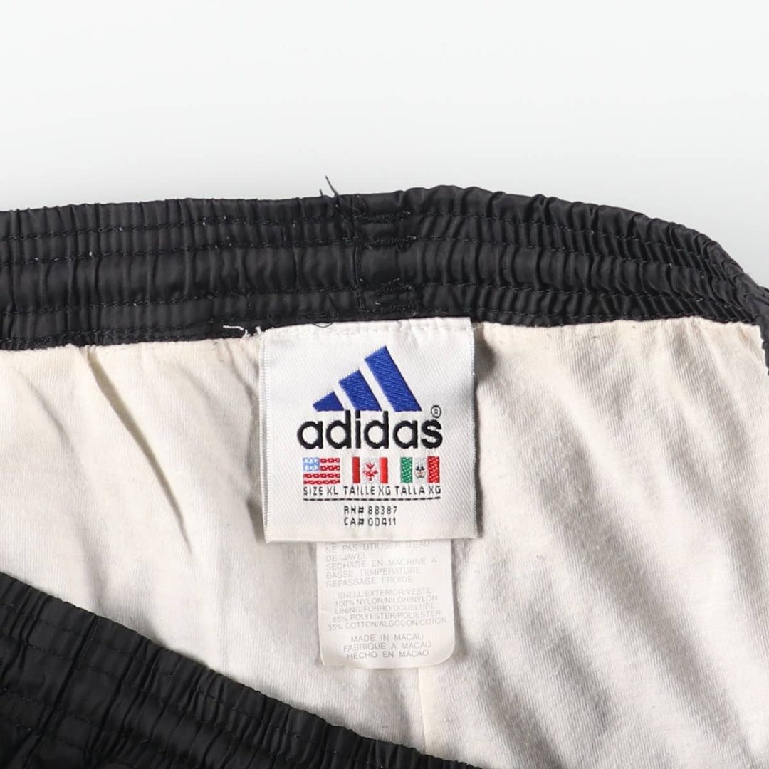 90s-00'S Adidas nylon pants, crinkle pants, men's size XL Nylon black type Vintage Second Hand