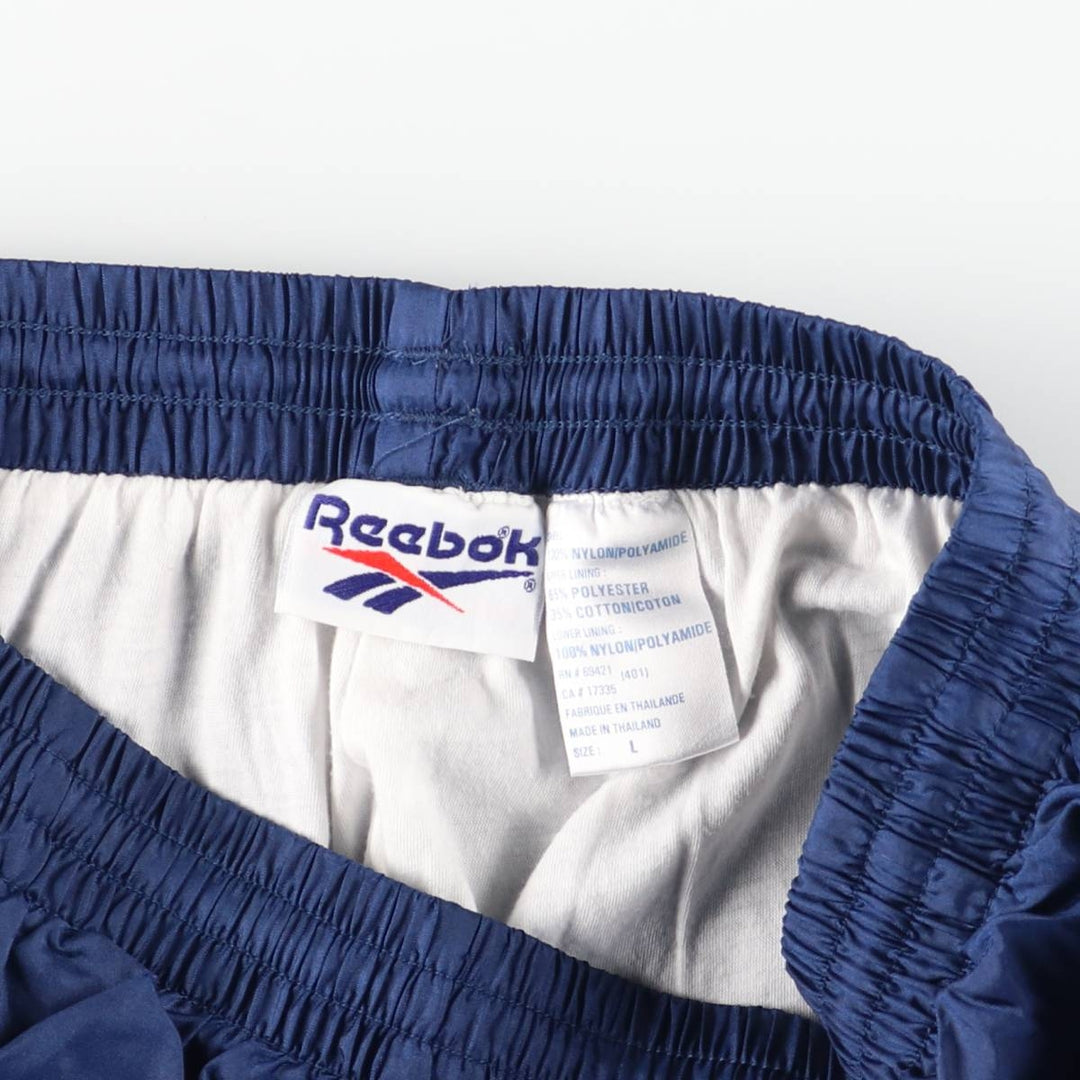90'S Reebok Nylon Shaka Shaka Pants, Men's Size L, Vintage Nylon blue type Vintage Second Hand