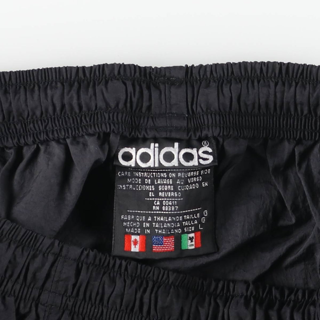 80s-90'S Adidas nylon pants, rustling pants, men's size L, vintage Nylon black type Vintage Second Hand