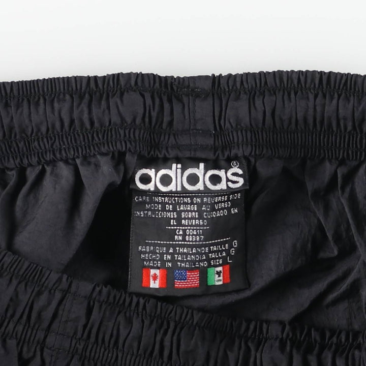 80s-90'S Adidas nylon pants, rustling pants, men's size L, vintage Nylon black type Vintage Second Hand