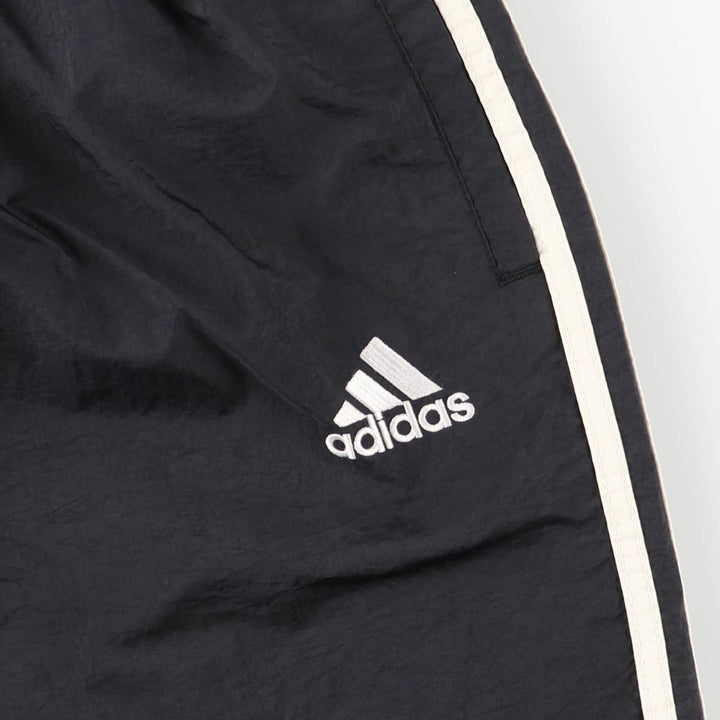 80s-90'S Adidas nylon pants, rustling pants, men's size L, vintage Nylon black type Vintage Second Hand