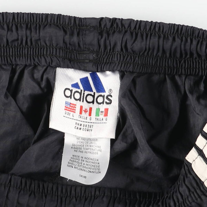 90s~00'S Adidas nylon pants, rustling pants, men's size L Nylon black type Vintage Second Hand