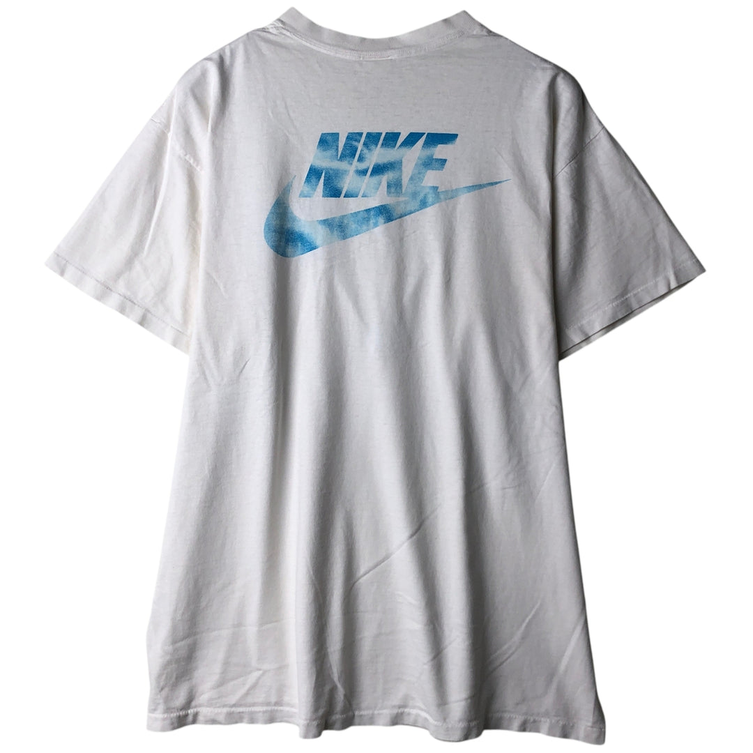 90'S Nike Back Print T-Shirt, Made in USA, Men's XXL equivalent, Vintage cotton white type Vintage Second Hand