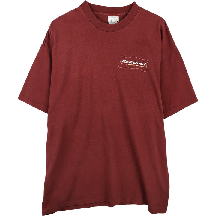 REDSAND Print T-shirt, Made in USA, Men's XL cotton red type reddish brown Vintage Second Hand