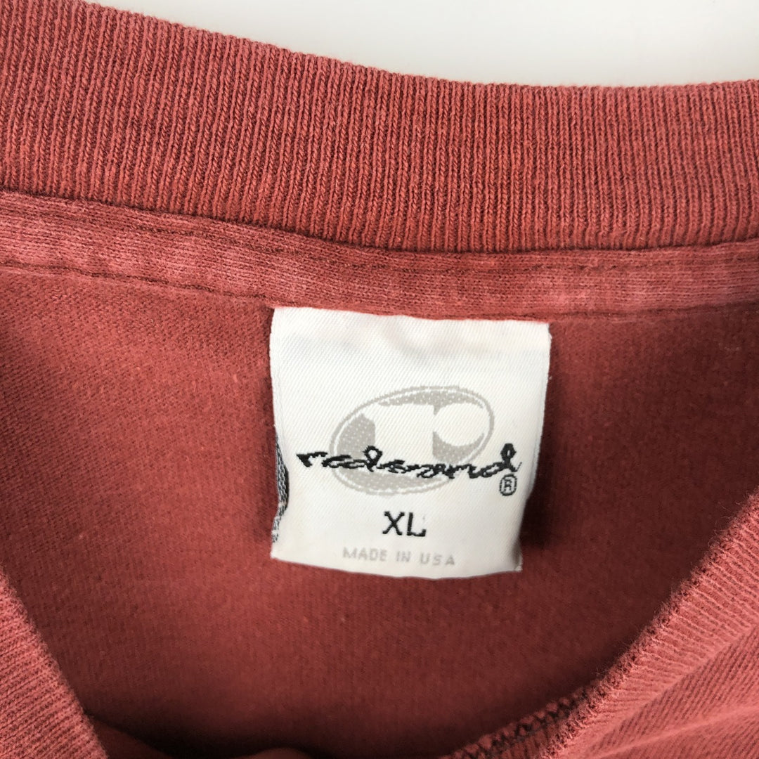 REDSAND Print T-shirt, Made in USA, Men's XL cotton red type reddish brown Vintage Second Hand