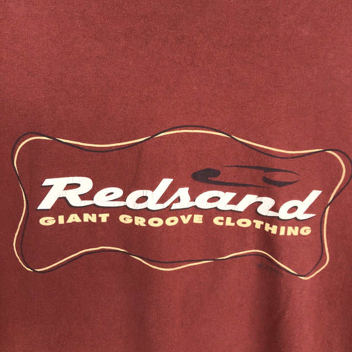 REDSAND Print T-shirt, Made in USA, Men's XL cotton red type reddish brown Vintage Second Hand