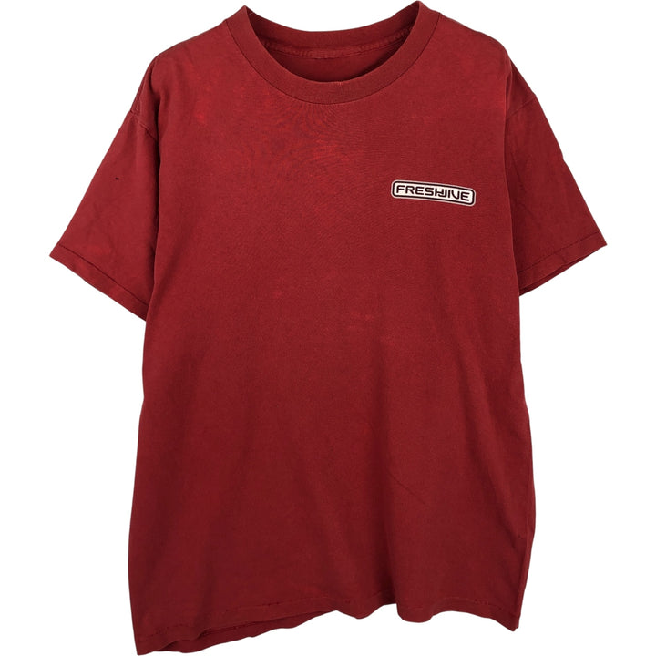 90'S FRESHJIVE logo print T-shirt, men's size XL unclear red type reddish brown Vintage Second Hand