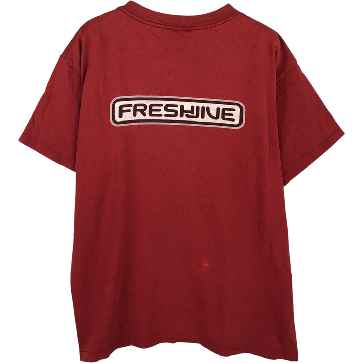 90'S FRESHJIVE logo print T-shirt, men's size XL unclear red type reddish brown Vintage Second Hand