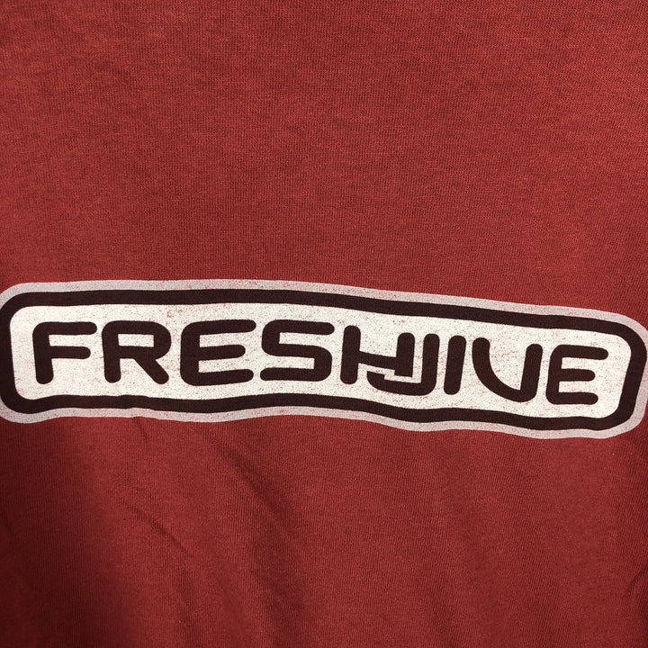 90'S FRESHJIVE logo print T-shirt, men's size XL unclear red type reddish brown Vintage Second Hand