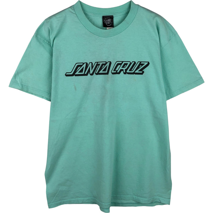 SANTA CRUZ Santa Cruz logo print T-shirt, men's size L cotton Emerald green Vintage Second Hand