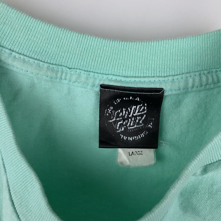 SANTA CRUZ Santa Cruz logo print T-shirt, men's size L cotton Emerald green Vintage Second Hand