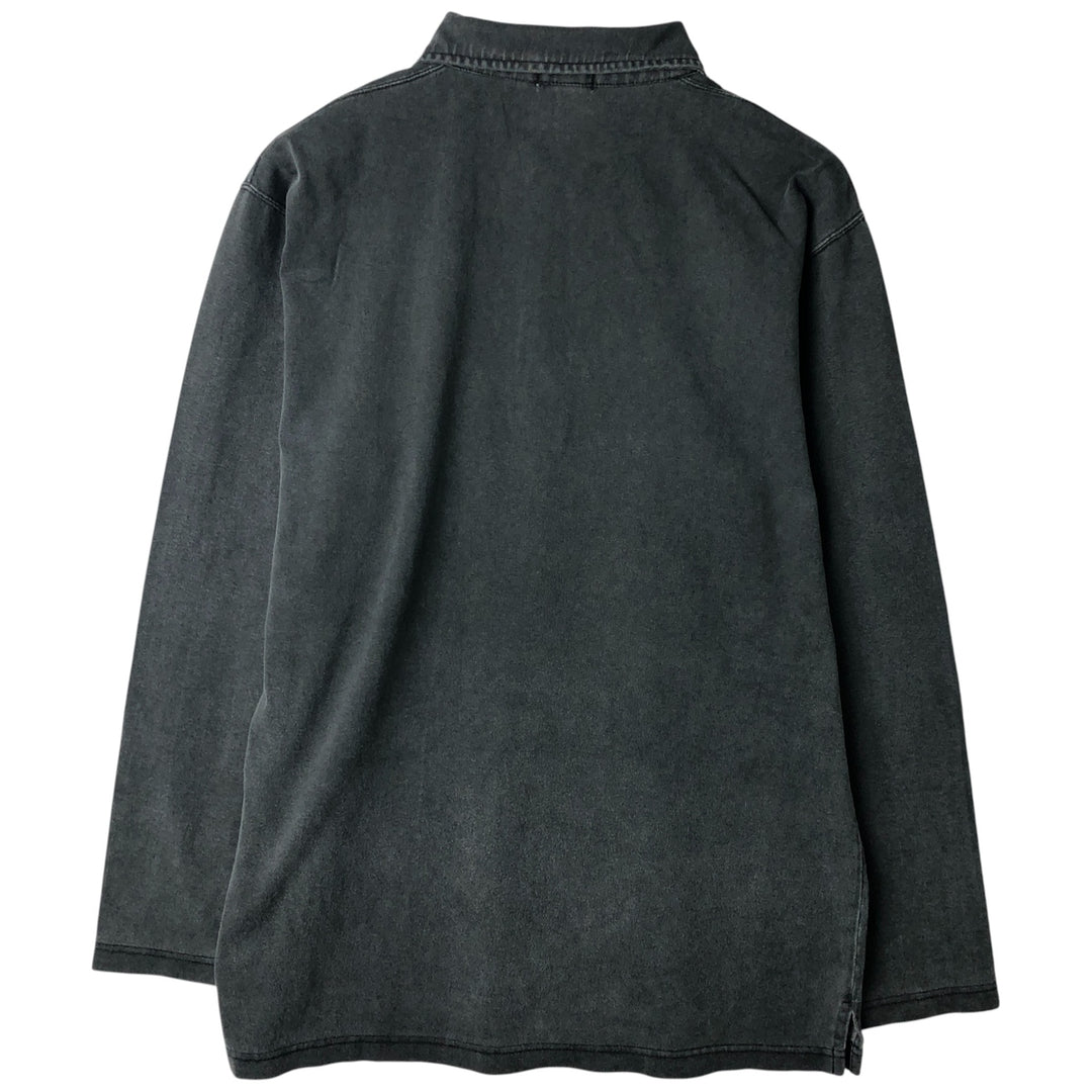 Vintage 90'S J.Crew long-sleeved polo shirt, size M, men's cotton gray type Vintage Second Hand