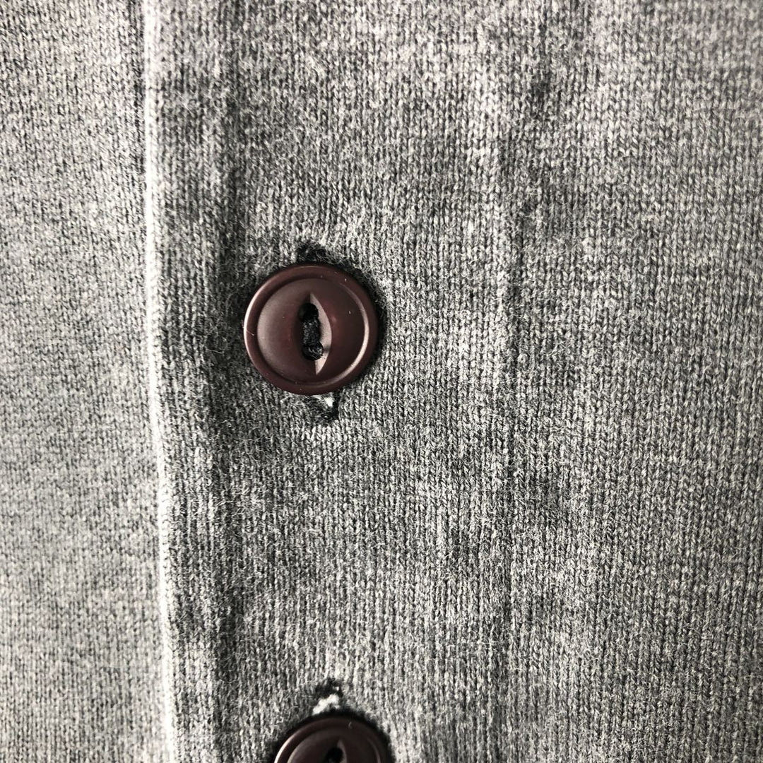 Vintage 90'S J.Crew long-sleeved polo shirt, size M, men's cotton gray type Vintage Second Hand