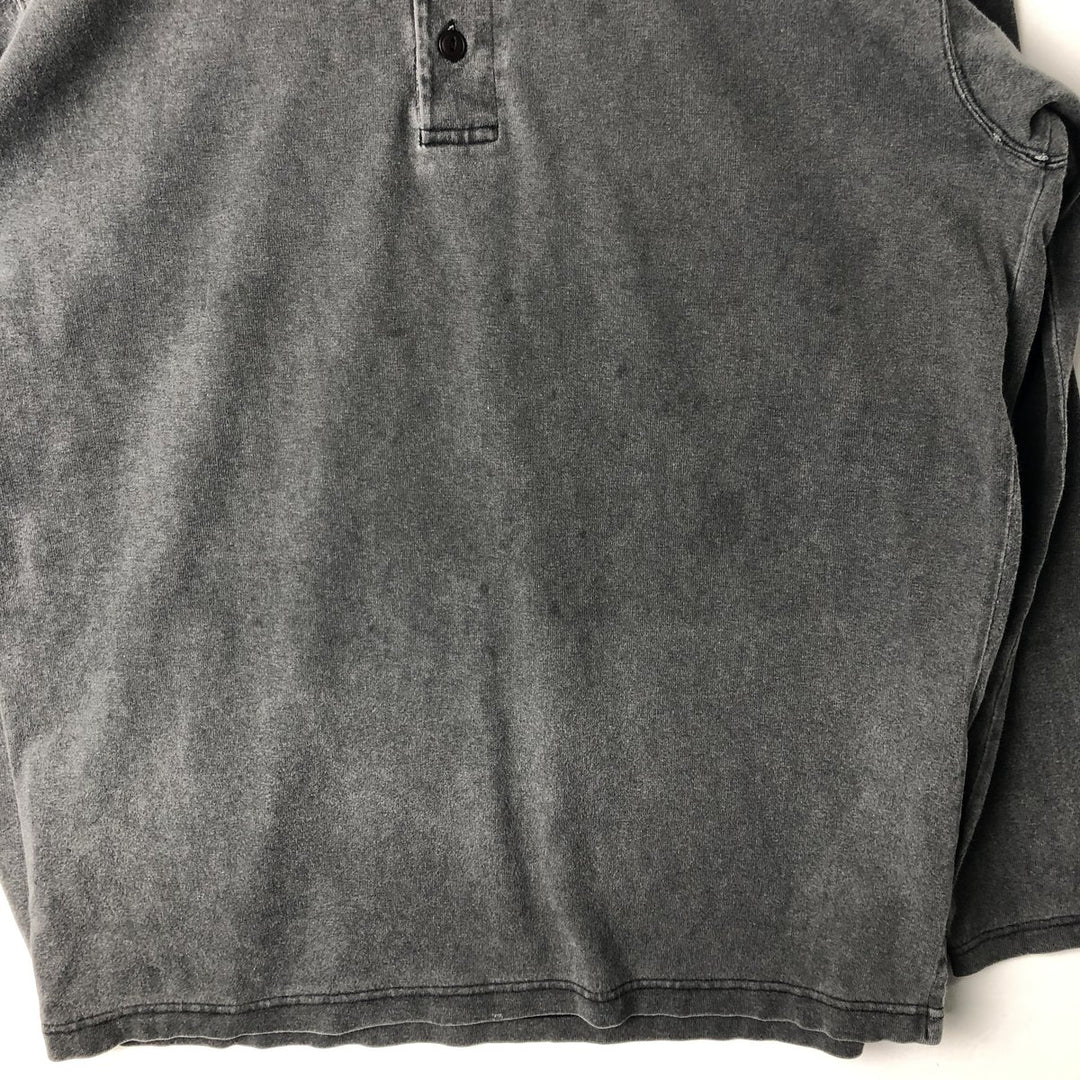Vintage 90'S J.Crew long-sleeved polo shirt, size M, men's cotton gray type Vintage Second Hand