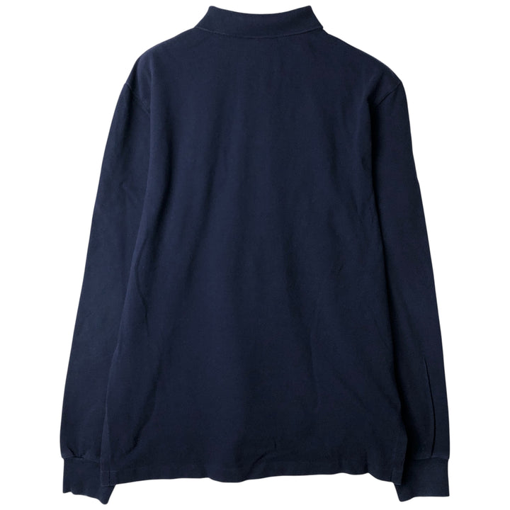 Ralph Lauren POLO RALPH LAUREN CUSTOM FIT long-sleeved polo shirt, men's size M cotton navy blue type Vintage Second Hand