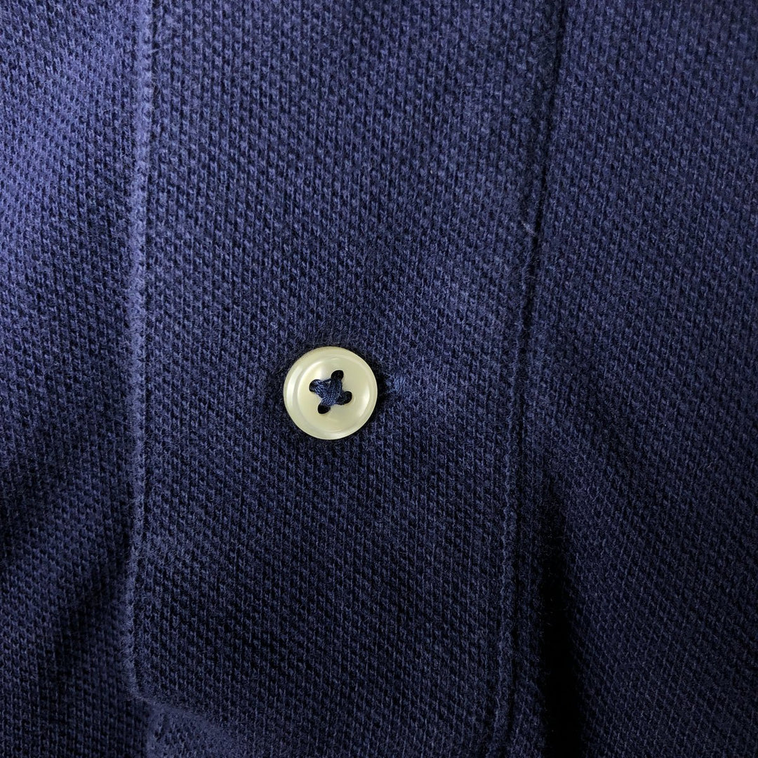 Ralph Lauren POLO RALPH LAUREN CUSTOM FIT long-sleeved polo shirt, men's size M cotton navy blue type Vintage Second Hand
