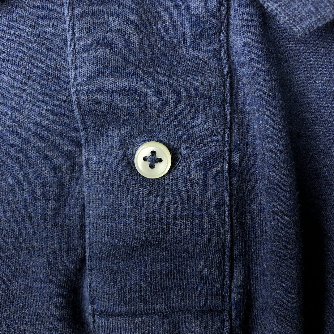 Ralph Lauren POLO RALPH LAUREN long-sleeved polo shirt, men's size XXL cotton Navy blue Vintage Second Hand