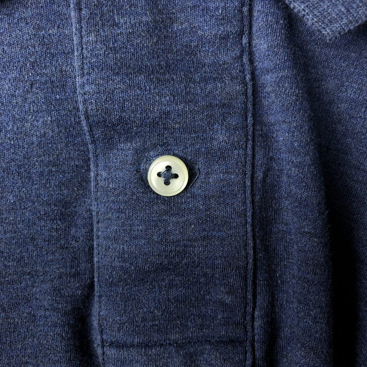 Ralph Lauren POLO RALPH LAUREN long-sleeved polo shirt, men's size XXL cotton Navy blue Vintage Second Hand