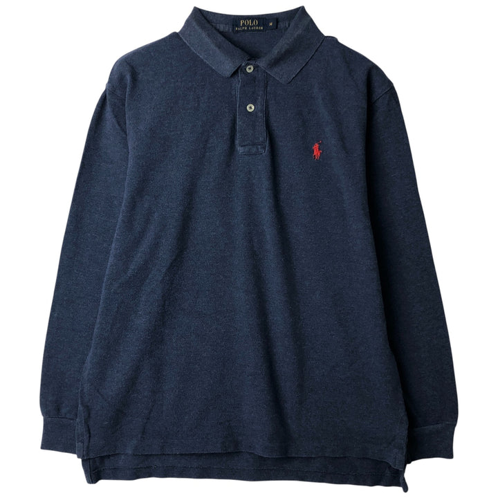 Ralph Lauren POLO RALPH LAUREN Long Sleeve Polo Shirt Men's M cotton Navy blue Vintage Second Hand