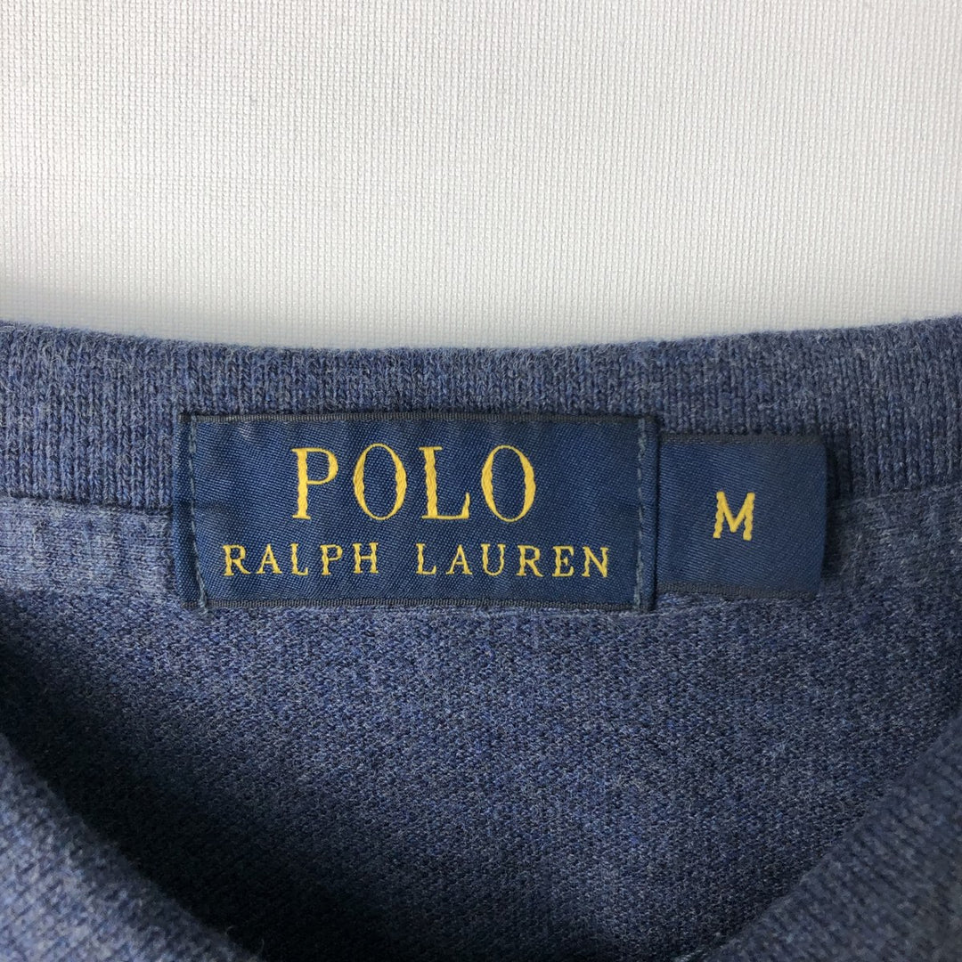 Ralph Lauren POLO RALPH LAUREN Long Sleeve Polo Shirt Men's M cotton Navy blue Vintage Second Hand