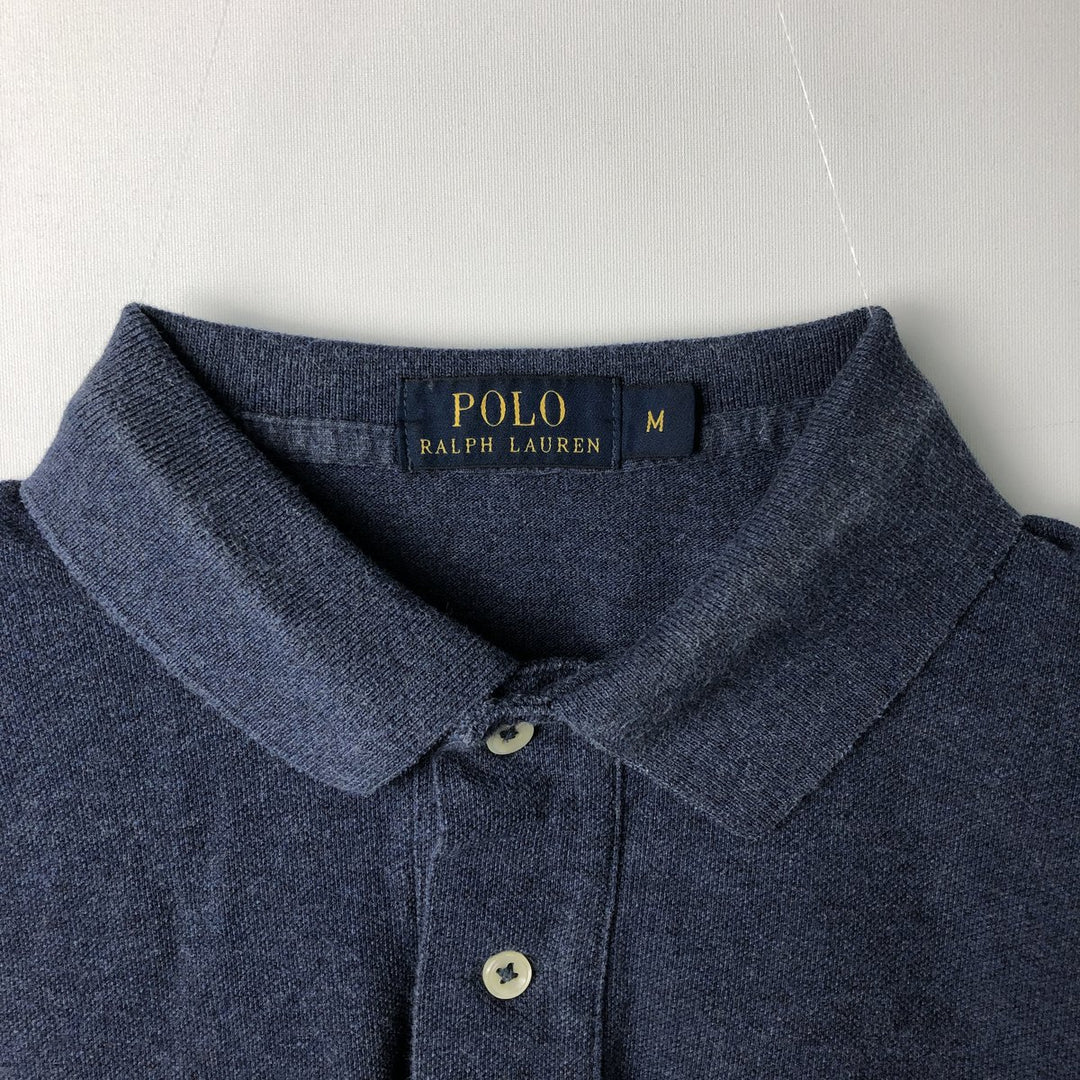 Ralph Lauren POLO RALPH LAUREN Long Sleeve Polo Shirt Men's M cotton Navy blue Vintage Second Hand