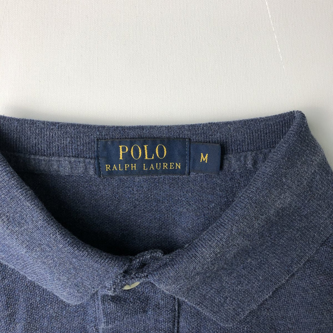 Ralph Lauren POLO RALPH LAUREN Long Sleeve Polo Shirt Men's M cotton Navy blue Vintage Second Hand