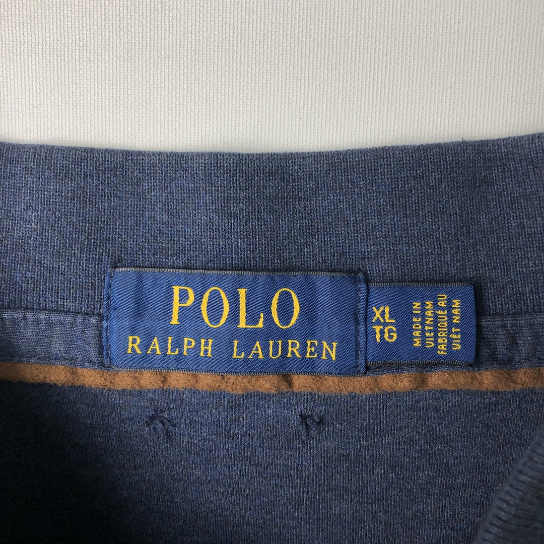 Ralph Lauren POLO RALPH LAUREN Long Sleeve Polo Shirt Men's XL cotton Navy blue Vintage Second Hand