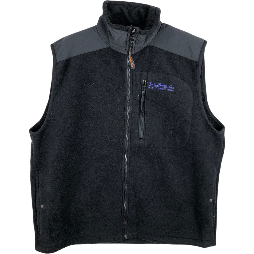 LLBean fleece vest, men's size L unclear black type Vintage Second Hand