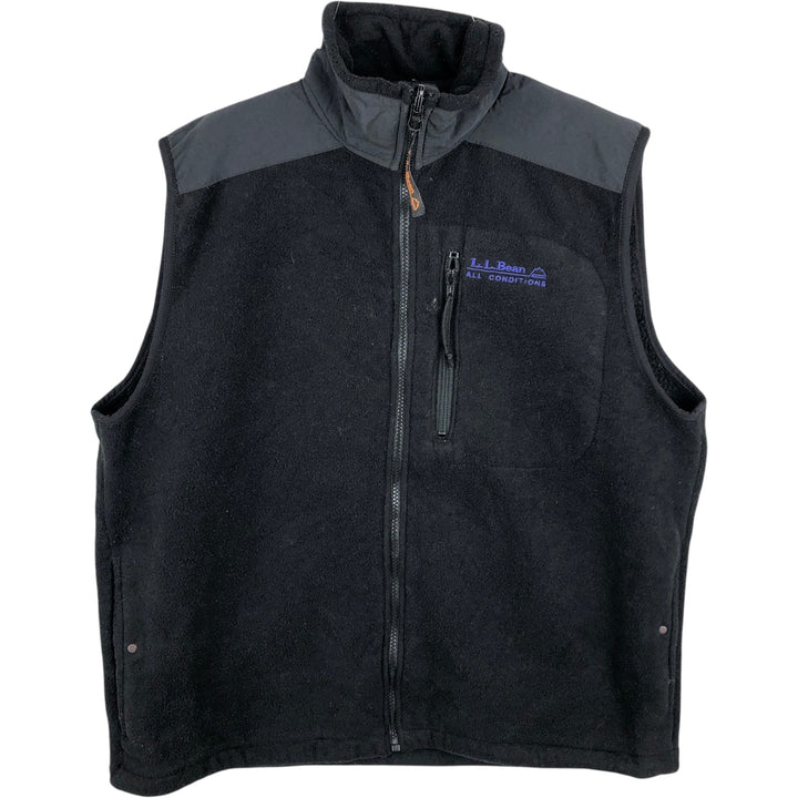 LLBean fleece vest, men's size L unclear black type Vintage Second Hand