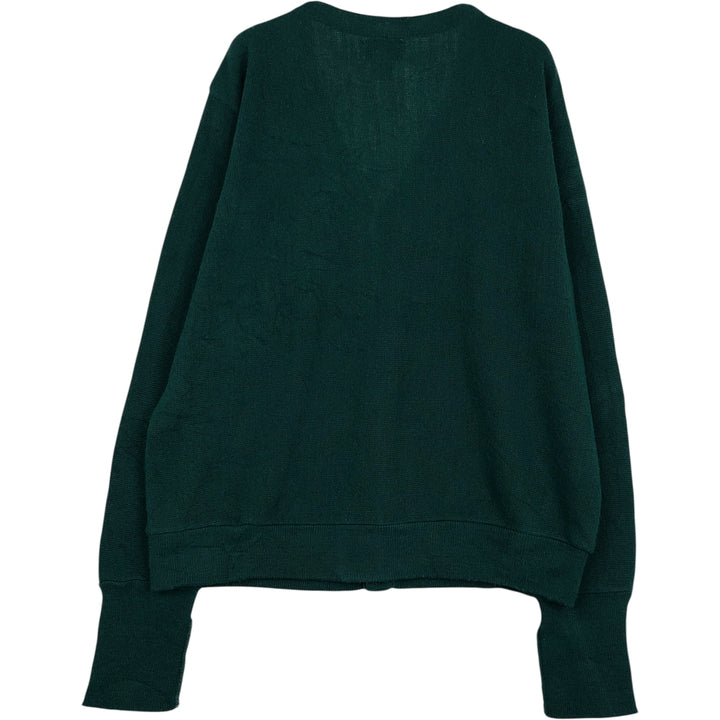90'S Arrow Tournament Acrylic Knit Cardigan, Made in USA, Men's Size XL, Vintage acrylic green type Vintage Second Hand