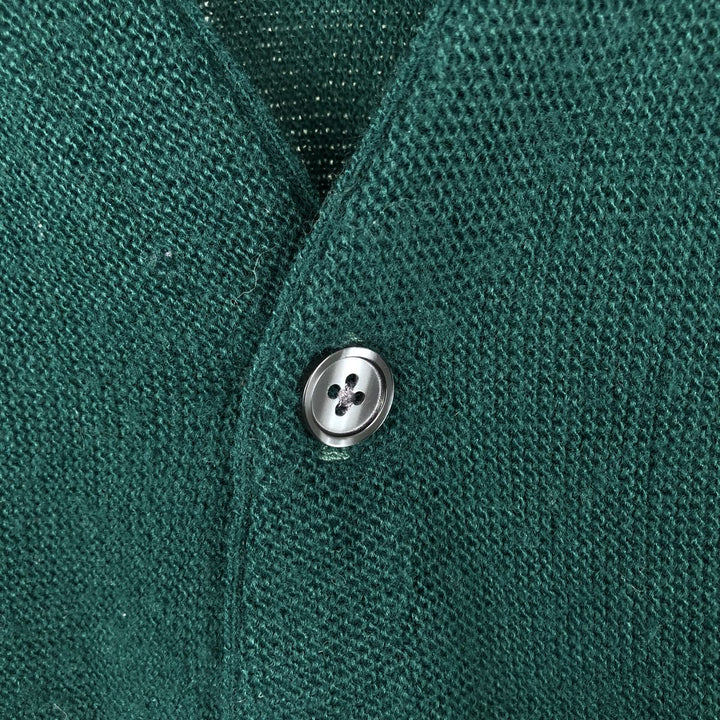 90'S Arrow Tournament Acrylic Knit Cardigan, Made in USA, Men's Size XL, Vintage acrylic green type Vintage Second Hand