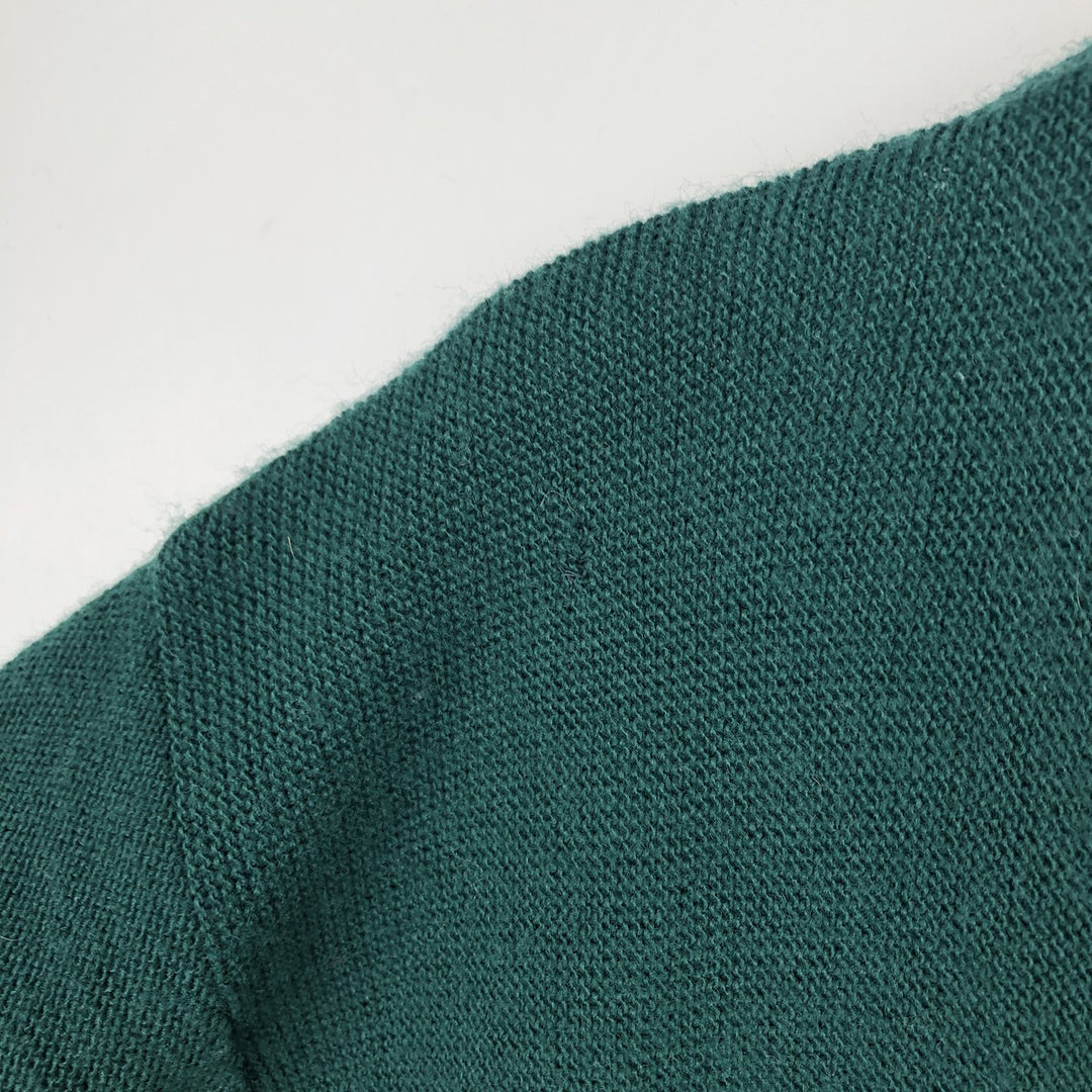 90'S Arrow Tournament Acrylic Knit Cardigan, Made in USA, Men's Size XL, Vintage acrylic green type Vintage Second Hand