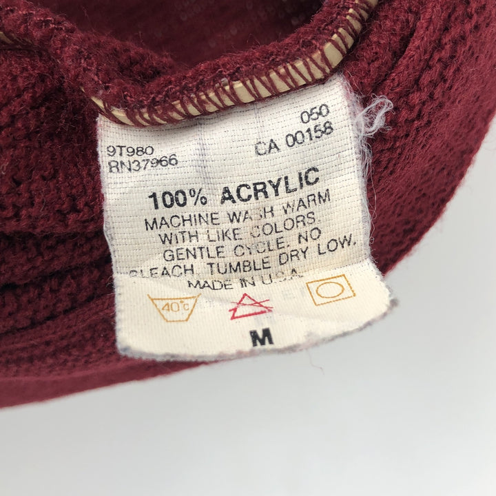 Vintage 90'S Jantzen acrylic knit cardigan, made in the USA, size M, men's acrylic burgundy type Vintage Second Hand