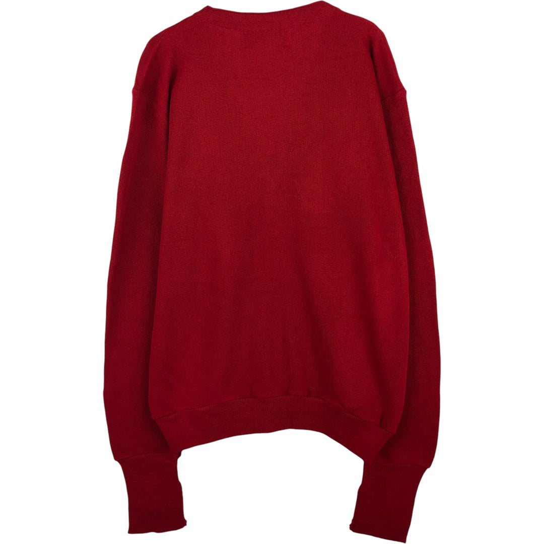 90'S Jantzen acrylic knit cardigan, made in the USA, men's size L, vintage acrylic red type Vintage Second Hand
