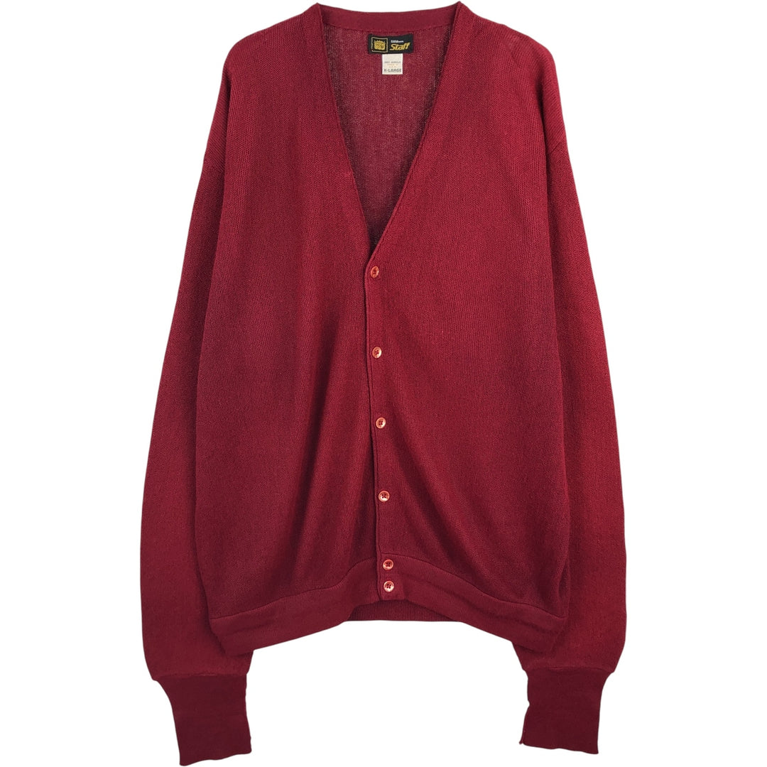 Wilson Staff Acrylic Knit Cardigan, Made in USA, Men's XL acrylic burgundy type Vintage Second Hand