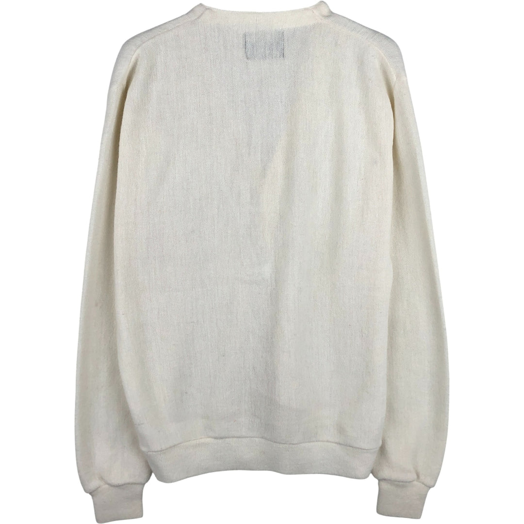 SPORTSWEAR Acrylic Knit Cardigan, Men's Size M Oron Acrylic pale white type Vintage Second Hand