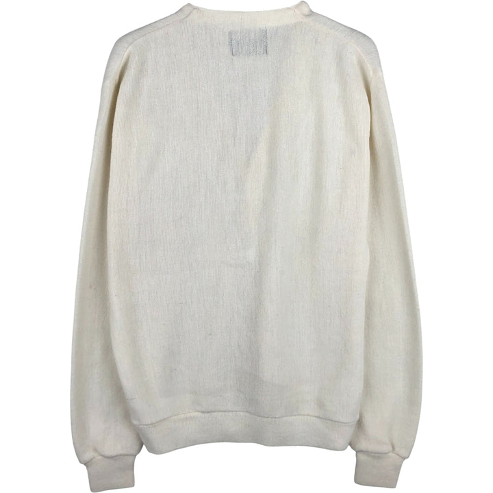 SPORTSWEAR Acrylic Knit Cardigan, Men's Size M Oron Acrylic pale white type Vintage Second Hand