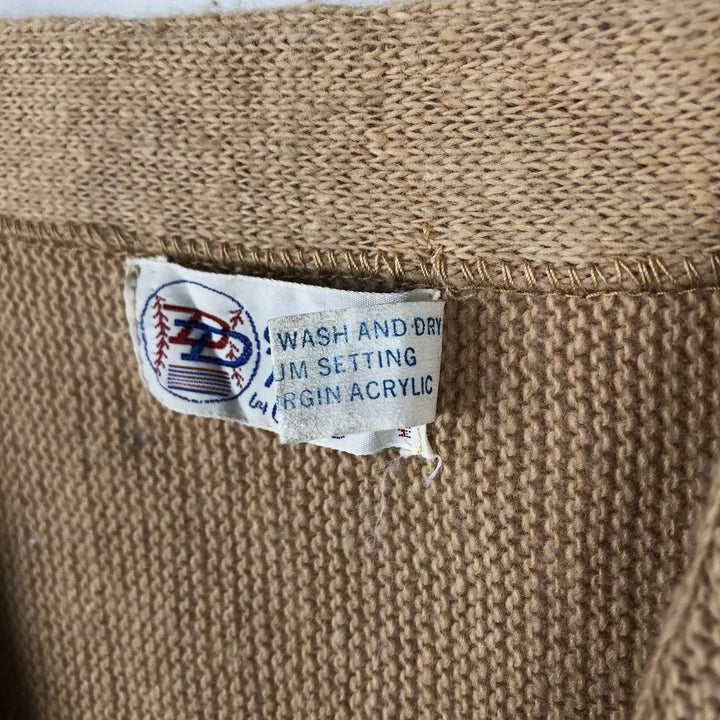 Vintage 1970'S Coral Double Play Acrylic Knit Cardigan, Made in USA, Men's Size Medium acrylic beige type brown Vintage Second Hand