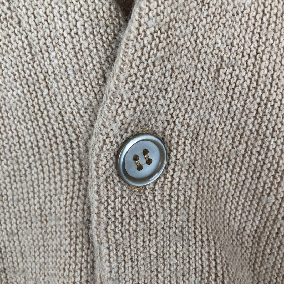 Vintage 1970'S Coral Double Play Acrylic Knit Cardigan, Made in USA, Men's Size Medium acrylic beige type brown Vintage Second Hand