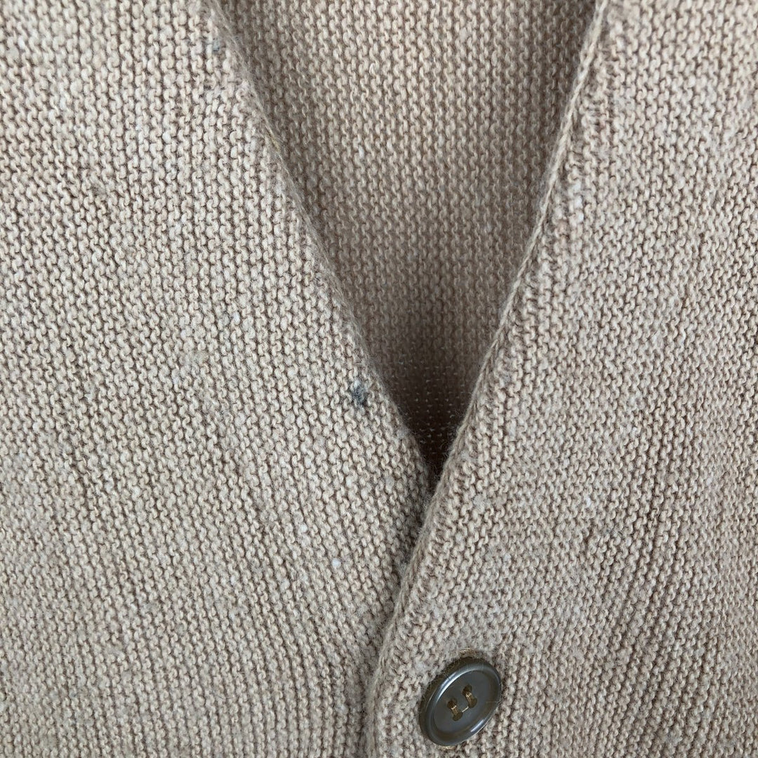 Vintage 1970'S Coral Double Play Acrylic Knit Cardigan, Made in USA, Men's Size Medium acrylic beige type brown Vintage Second Hand