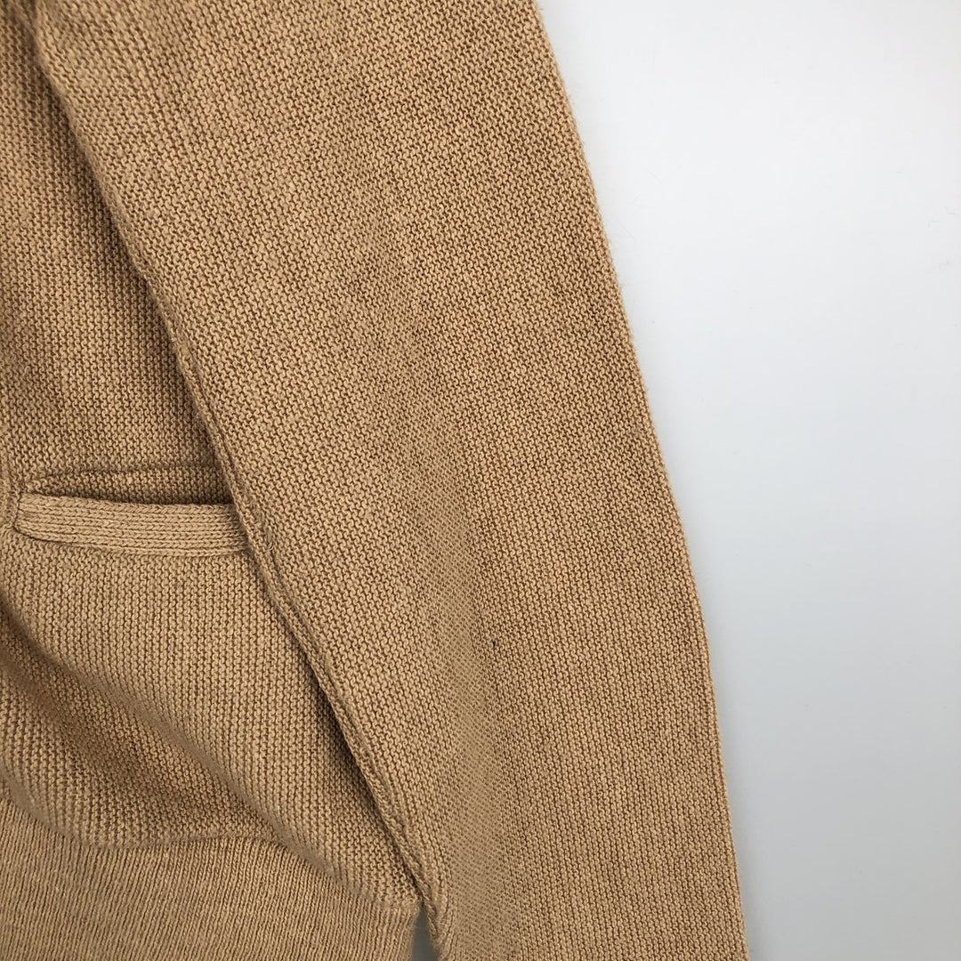 Vintage 1970'S Coral Double Play Acrylic Knit Cardigan, Made in USA, Men's Size Medium acrylic beige type brown Vintage Second Hand