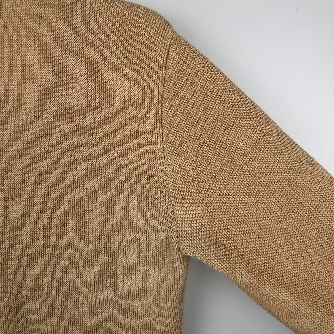 Vintage 1970'S Coral Double Play Acrylic Knit Cardigan, Made in USA, Men's Size Medium acrylic beige type brown Vintage Second Hand