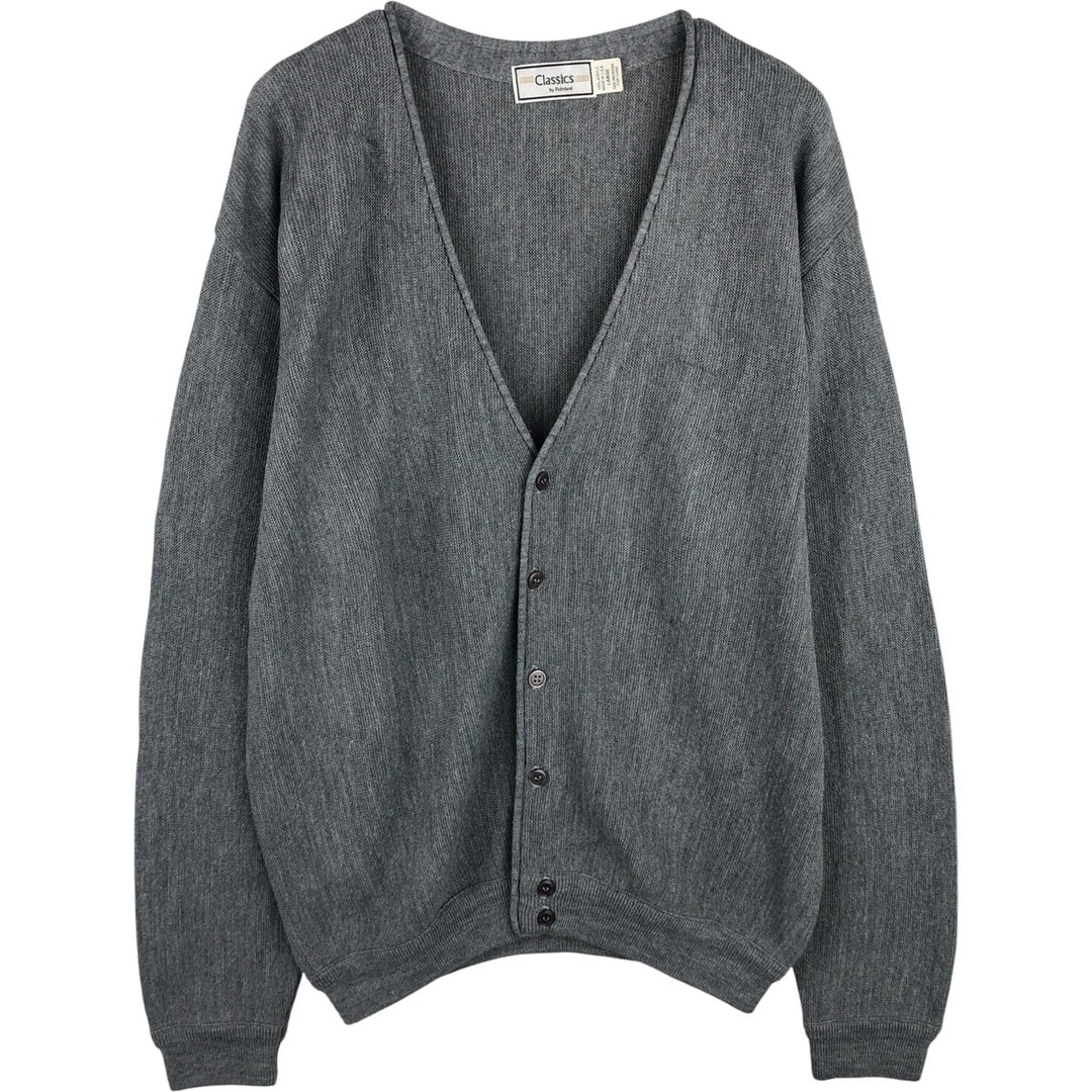 Classics Acrylic Knit Cardigan, Made in USA, Men's Size L acrylic gray type Vintage Second Hand