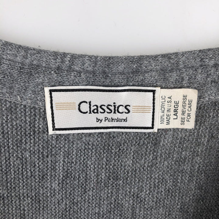 Classics Acrylic Knit Cardigan, Made in USA, Men's Size L acrylic gray type Vintage Second Hand